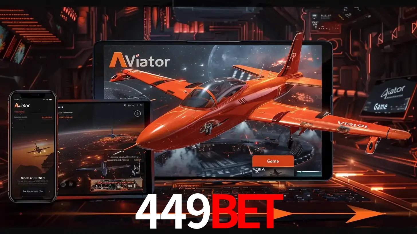Apresentação tecnológica do jogo Aviator com um avião saindo da tela de um tablet, demonstrando a experiência imersiva em múltiplos dispositivos no 449bet.