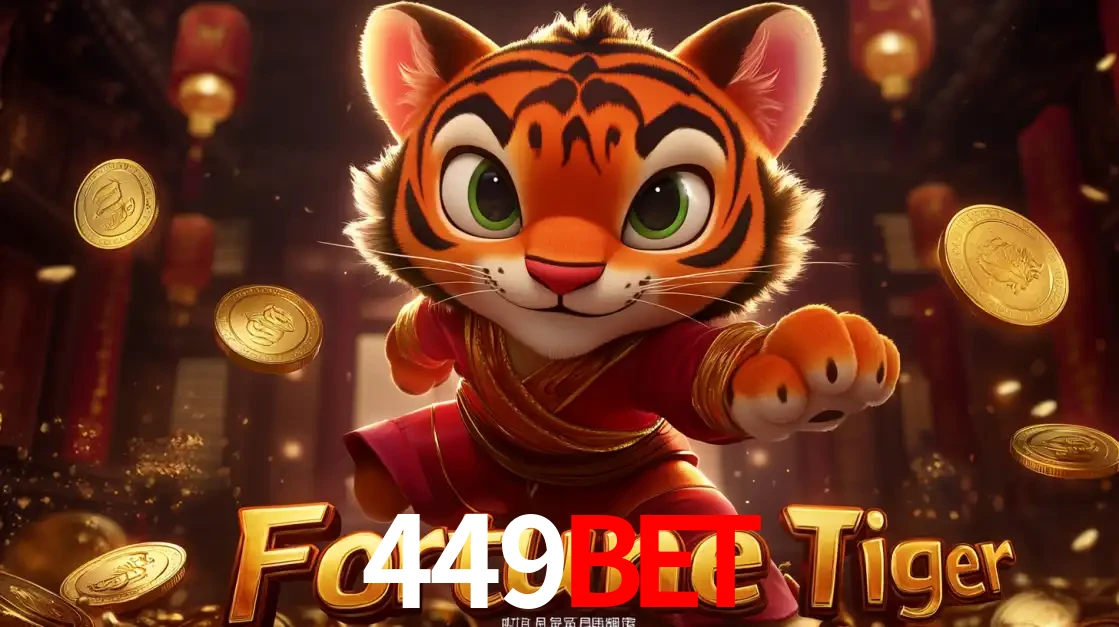 O carismático mascote do jogo de slot Fortune Tiger, um tigre fofo em pose de artes marciais, pronto para trazer sorte e multiplicadores de ganhos no cassino online 449bet.