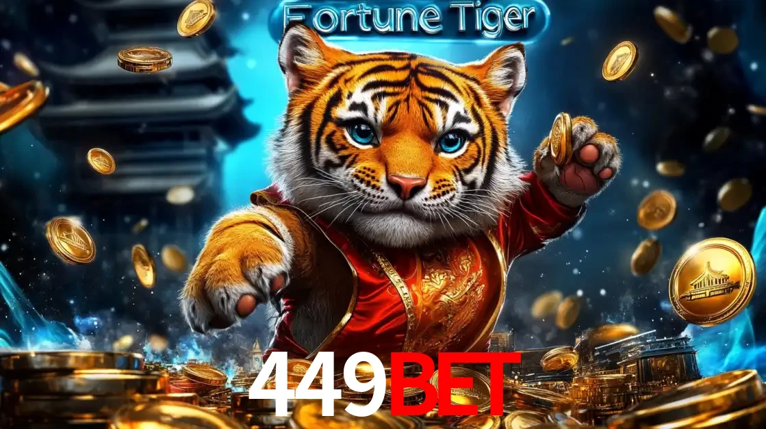 Imagem promocional do jogo de slot Fortune Tiger, com um tigre majestoso em traje tradicional cercado por uma fortuna em moedas de ouro, disponível agora no cassino 449bet.