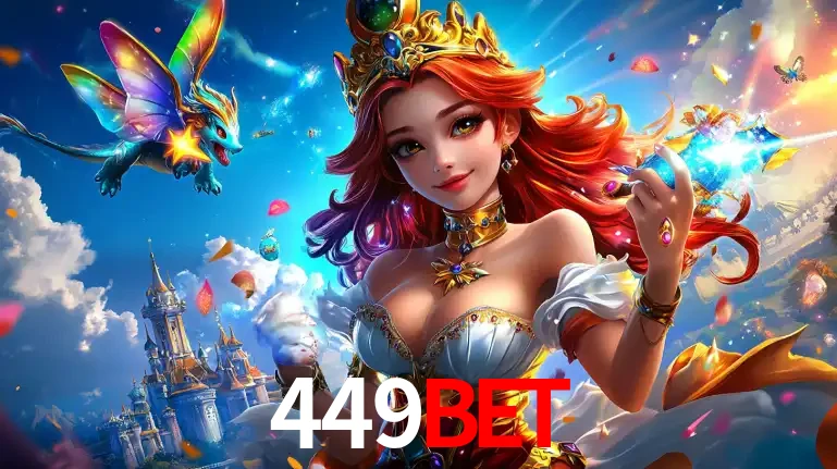 A princesa de um reino de fantasia mágico, com seu pequeno dragão, apresentando um mundo de prêmios encantados nos jogos de caça-níqueis do cassino 449bet.